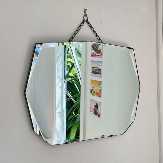 Antique Art Deco mirror with beveled edges