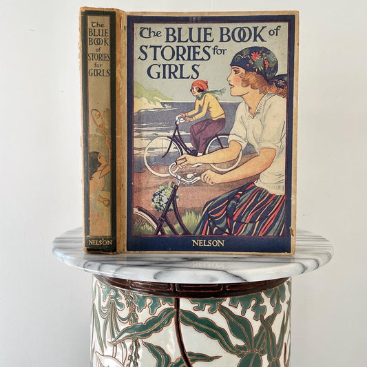 Antique 1920s illustrated The Blue Book of Stories for Girls book