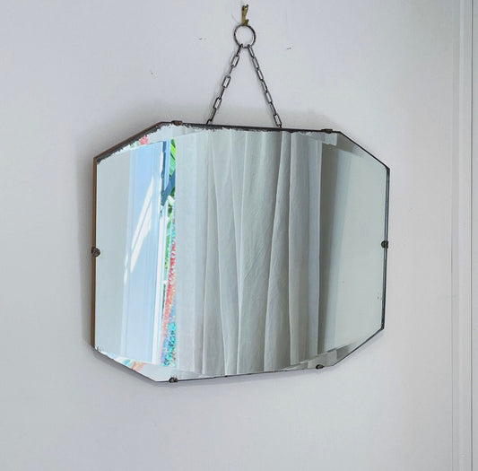 Antique Art Deco mirror with beveled edges