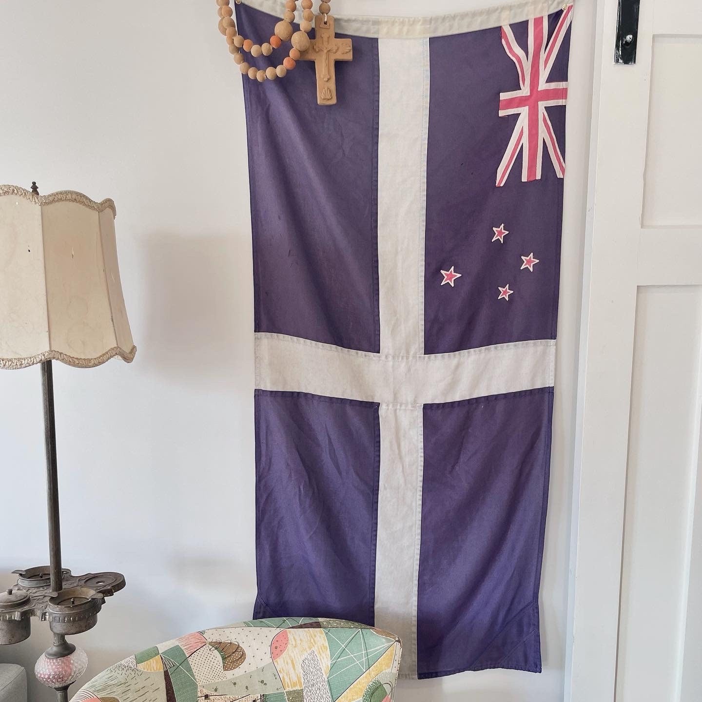 Vintage New Zealand nautical flag - Ensign of the Royal New Zealand Yacht Squadron